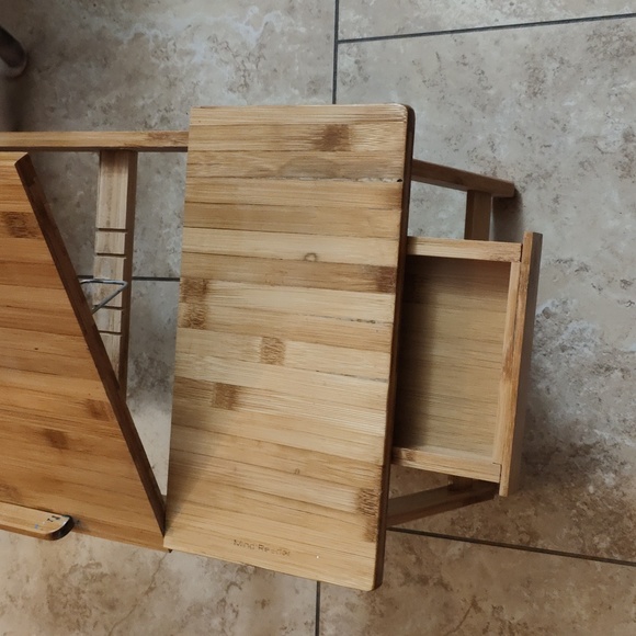 100% Bamboo Laptop Desk with Tilting Top & Drawer - Picture 5 of 8